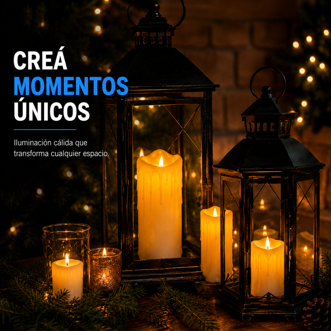 VELAS LED ULTRA REALISTAS con Efecto Llama en Movimiento | 3X2 — Pagás 2, Llevás 3