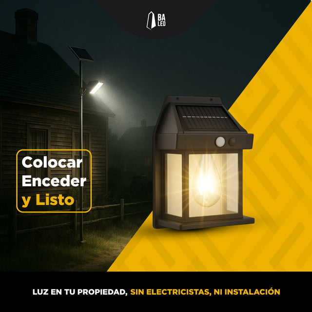 FAROL SOLAR LED SENSOR MOVIMIENTO EXTERIOR