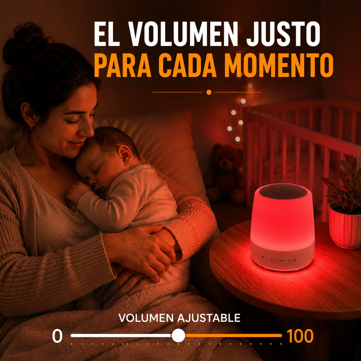 CREÁ SU MOMENTO DE CALMA — Máquina de Ruido Blanco + Luz Nocturna Smart