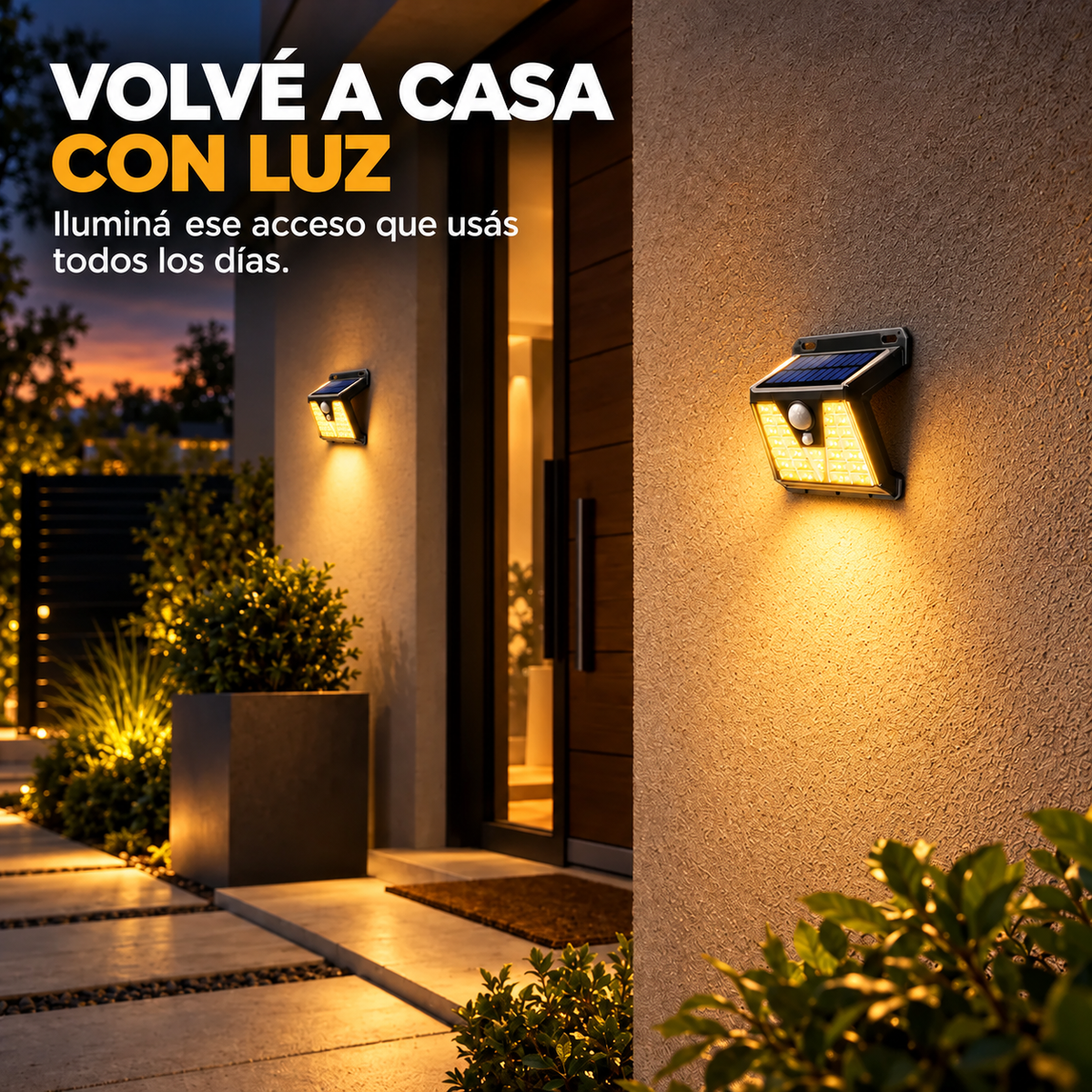 Luz que te recibe al llegar — Aplique Solar Nusel