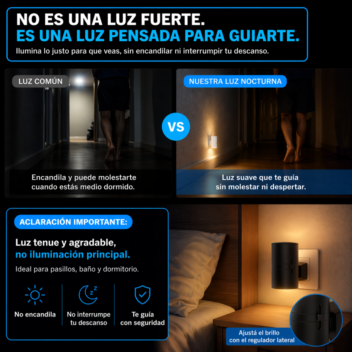Luz Nocturna LED con Sensor Automático - PREMIUM