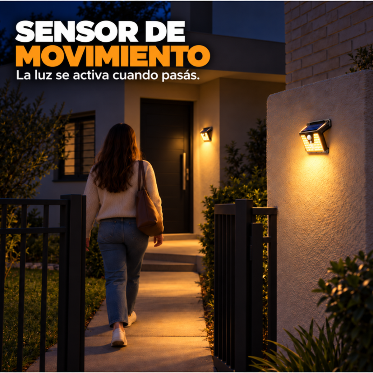 Luz que te recibe al llegar — Aplique Solar Nusel