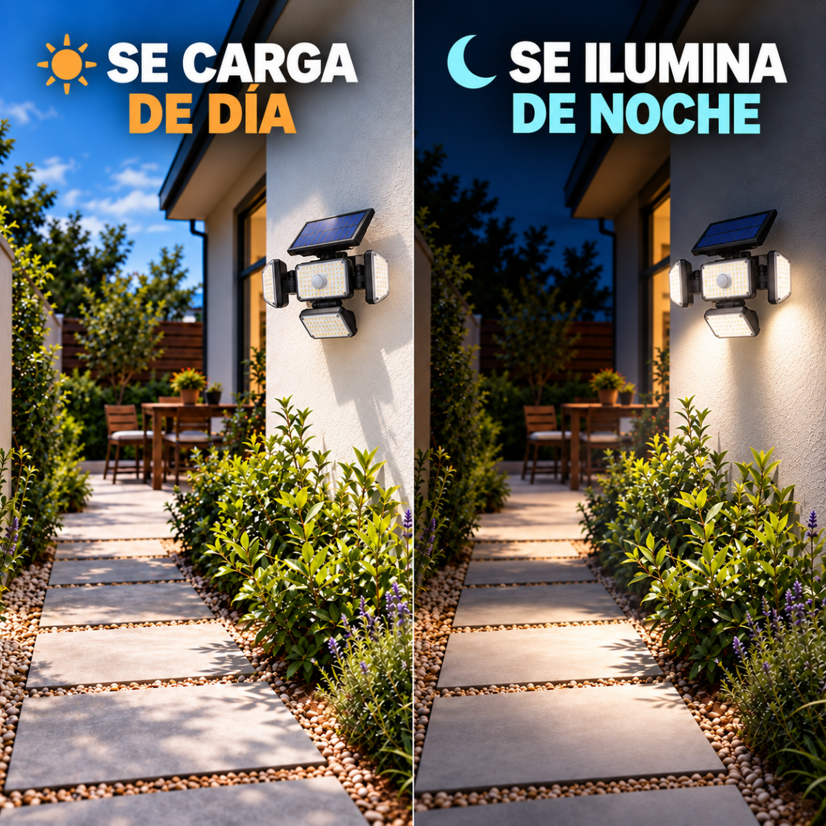Más luz, más tranquilidad al llegar — Aplique Solar POLI