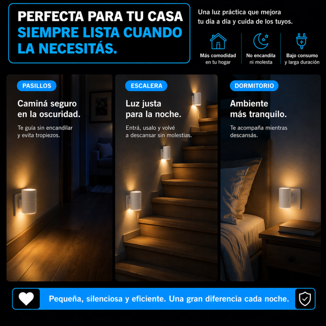 Luz Nocturna LED con Sensor Automático - PREMIUM