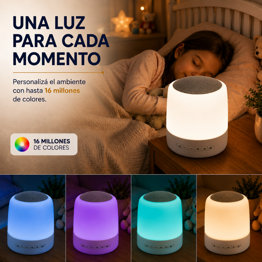CREÁ SU MOMENTO DE CALMA — Máquina de Ruido Blanco + Luz Nocturna Smart