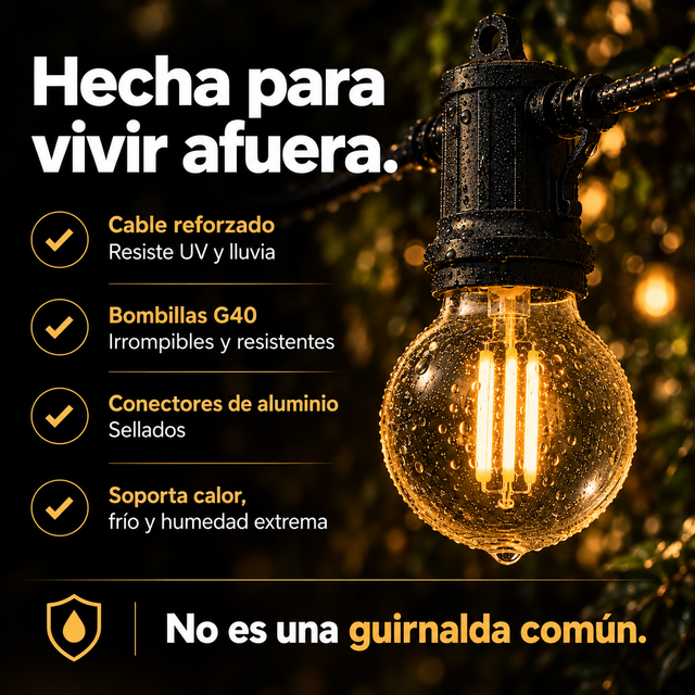 Guirnalda Solar PREMIUM — Más de 990 Patios Ya Iluminados 💡