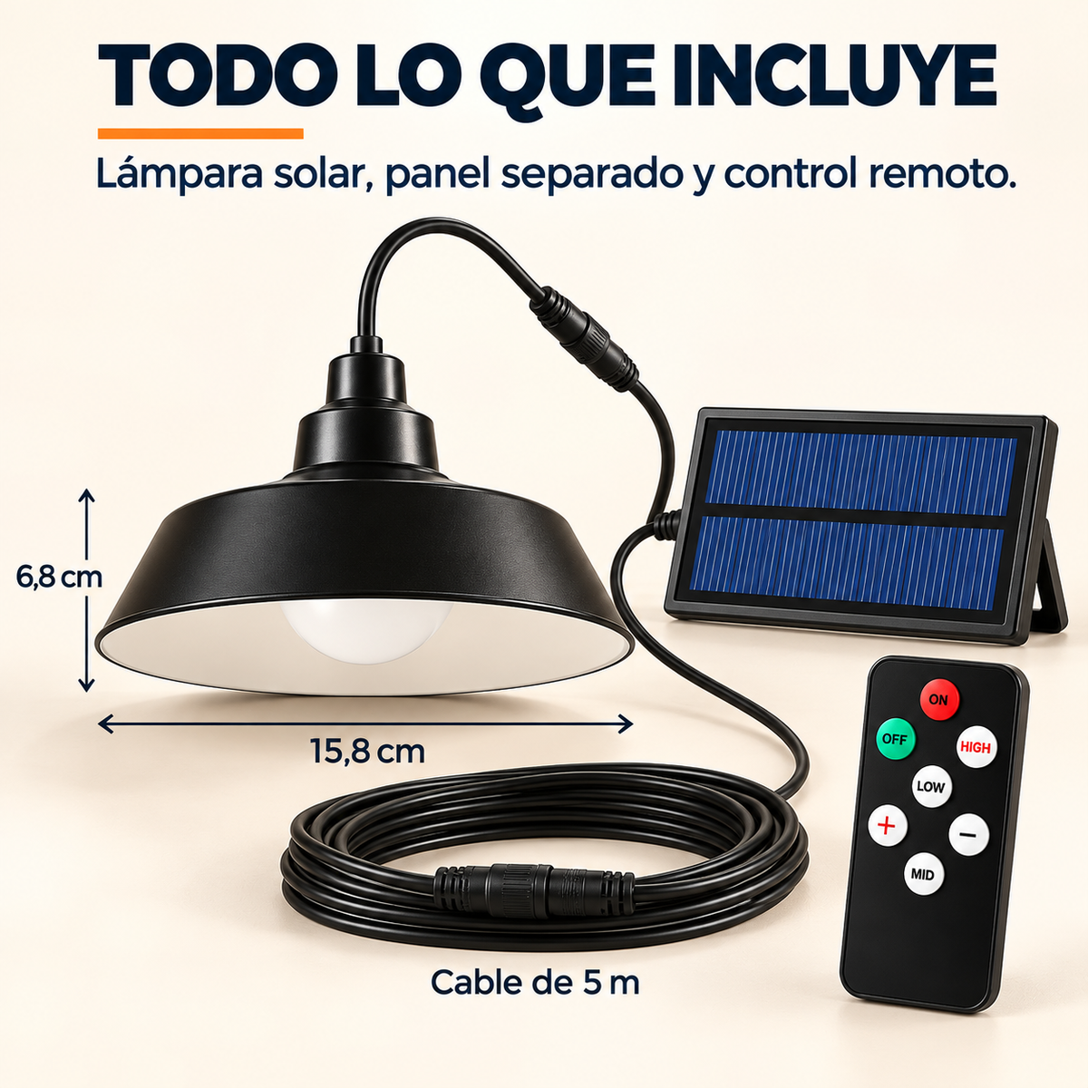 Luz donde no tenés un enchufe — Lámpara Solar Camping