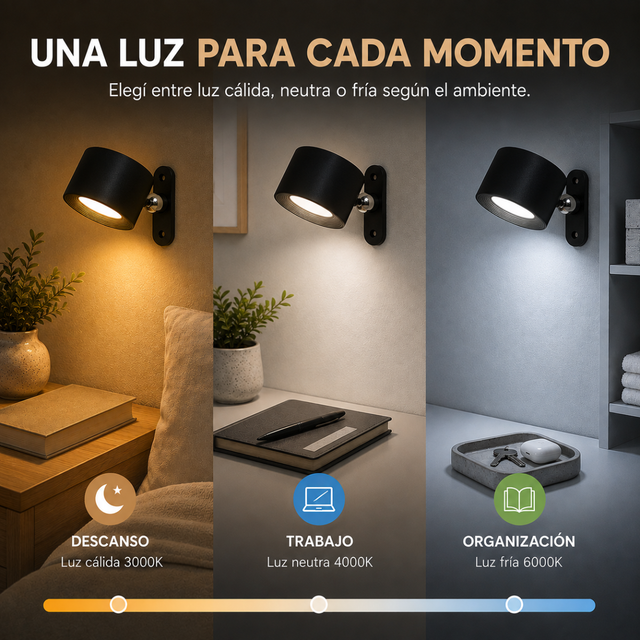 Iluminá cualquier rincón sin enchufes con diseño exclusivo - Lampara Magnética PREMIUM.