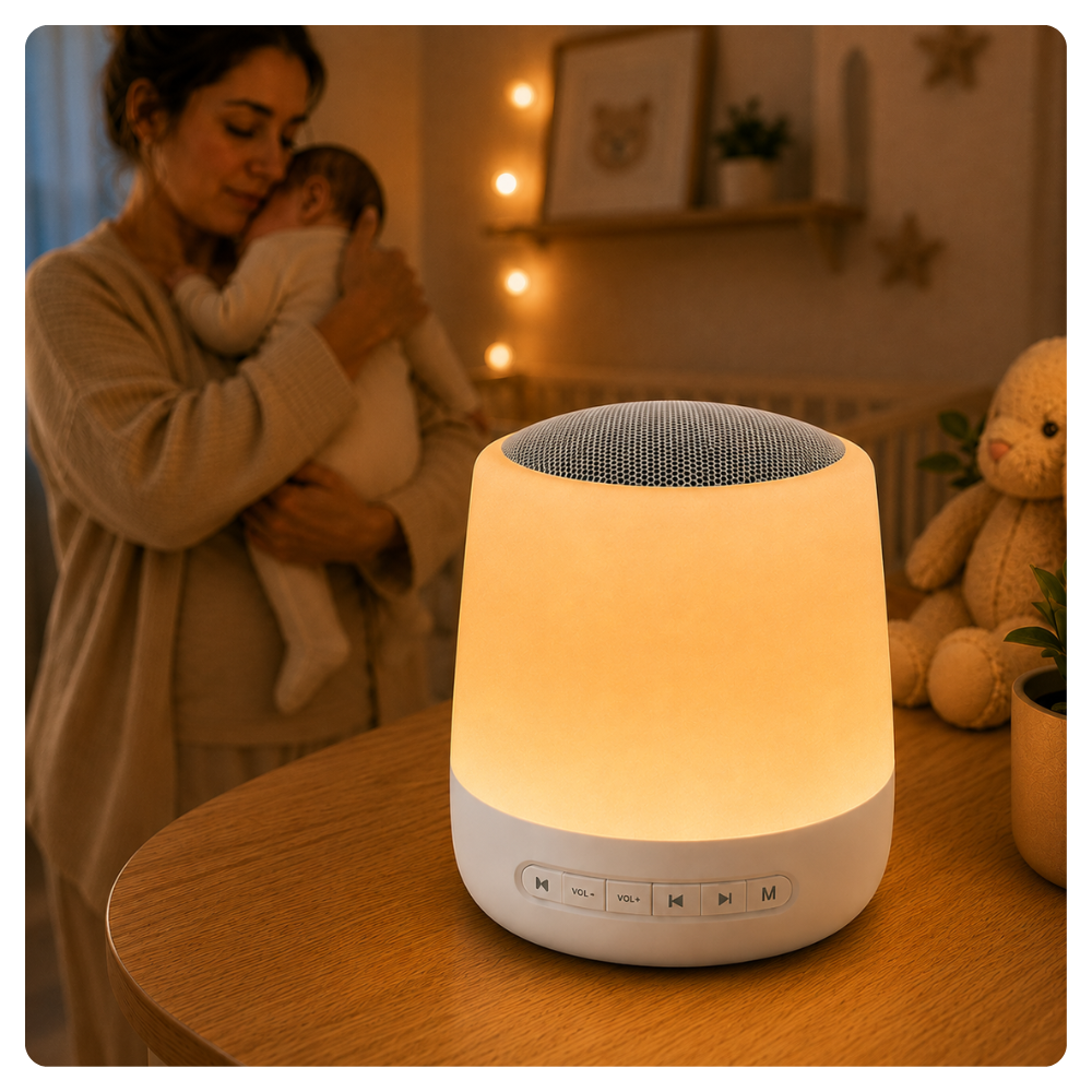 CREÁ SU MOMENTO DE CALMA — Máquina de Ruido Blanco + Luz Nocturna Smart