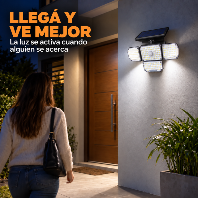 Más luz, más tranquilidad al llegar — Aplique Solar POLI