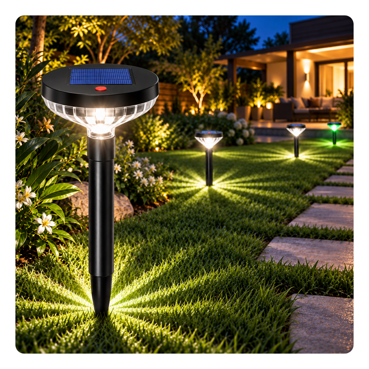 Estaca Solar LED — Una Luz, Distintos Ambientes | Blanco + RGB