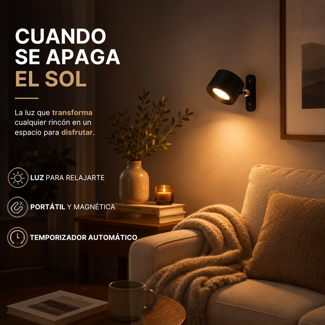Iluminá cualquier rincón sin enchufes con diseño exclusivo - Lampara Magnética PREMIUM.