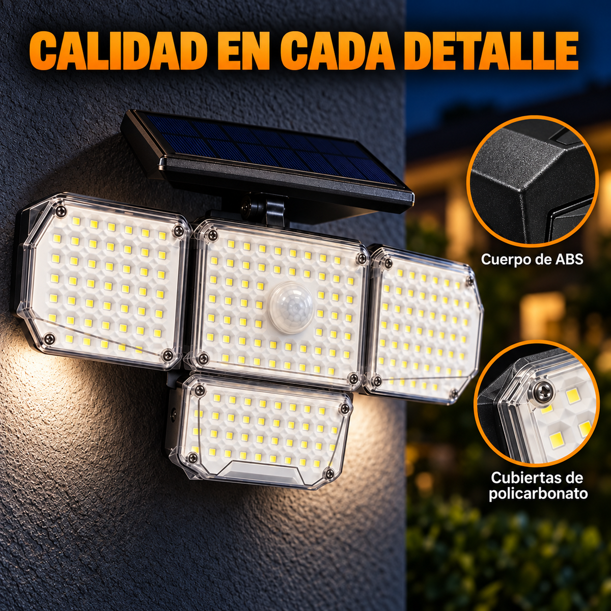 Más luz, más tranquilidad al llegar — Aplique Solar POLI