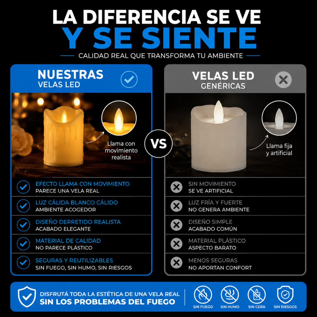 3X2 -  3 VELAS LED EFECTO REALISTA | CALIDEZ Y ESTILO PARA TU HOGAR