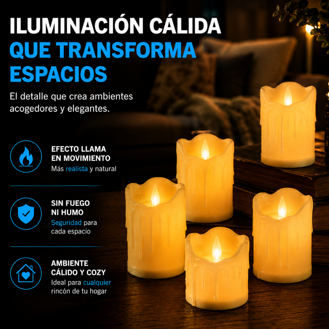 3X2 -  3 VELAS LED EFECTO REALISTA | CALIDEZ Y ESTILO PARA TU HOGAR