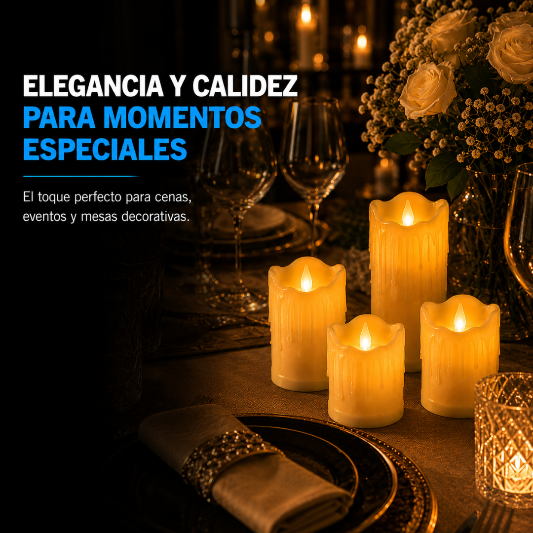 3X2 -  3 VELAS LED EFECTO REALISTA | CALIDEZ Y ESTILO PARA TU HOGAR