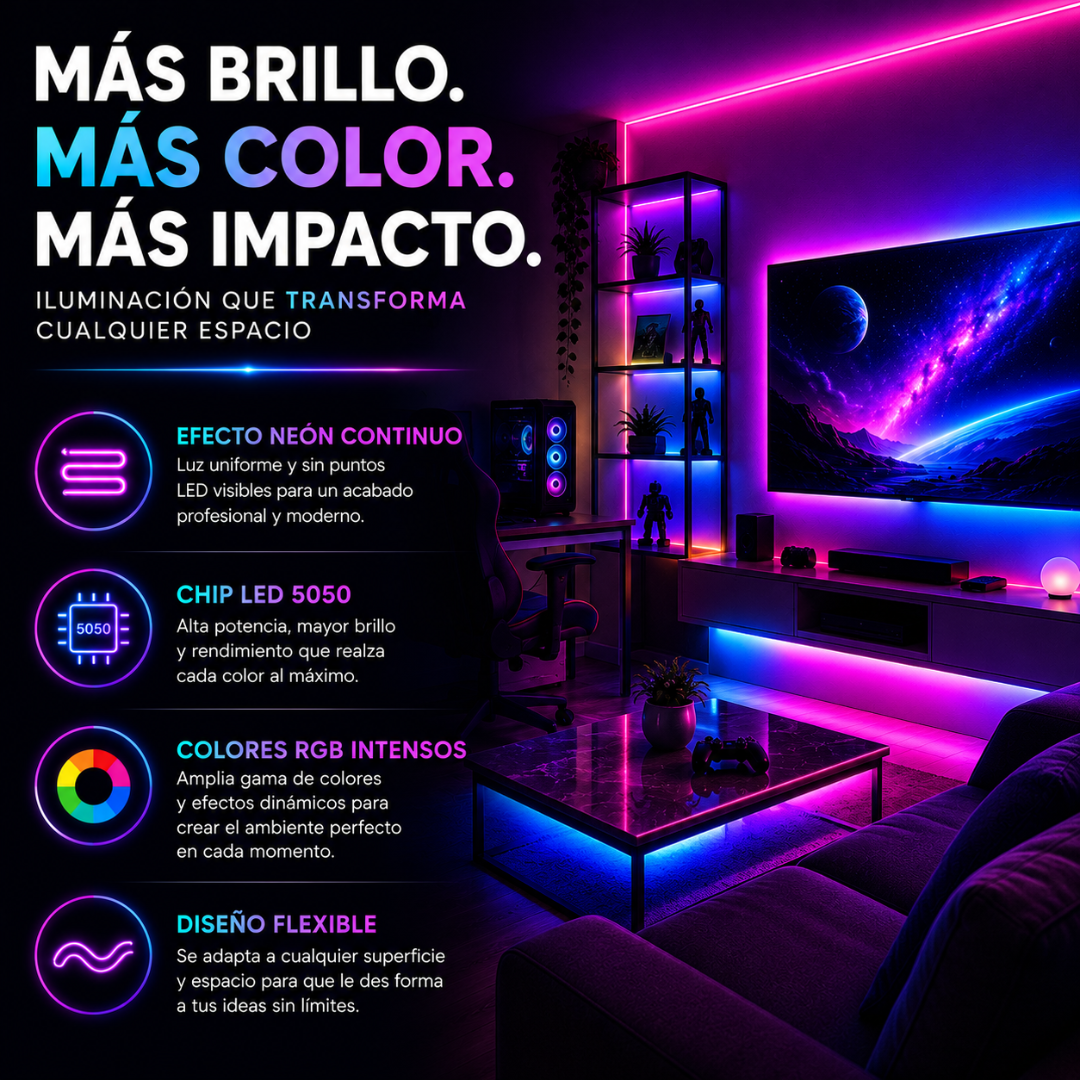 KIT NEON RGB 5M - TRANSFORMA TU ESPACIO