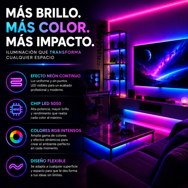 KIT NEON RGB 5M - TRANSFORMA TU ESPACIO