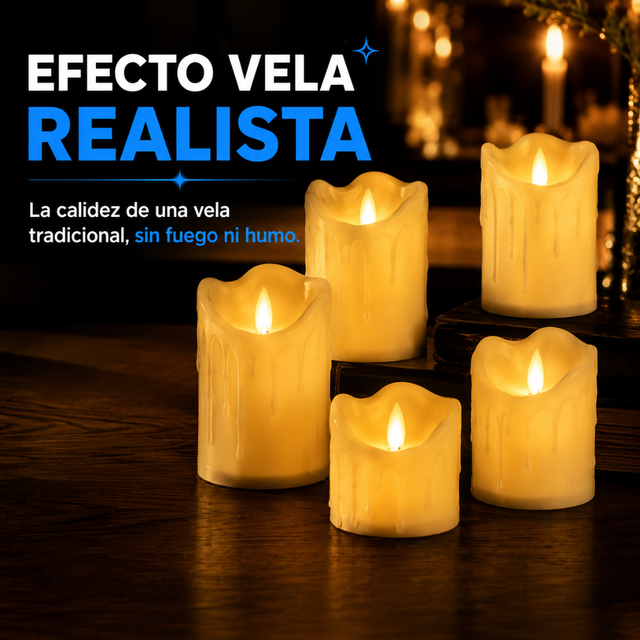 3X2 -  3 VELAS LED EFECTO REALISTA | CALIDEZ Y ESTILO PARA TU HOGAR