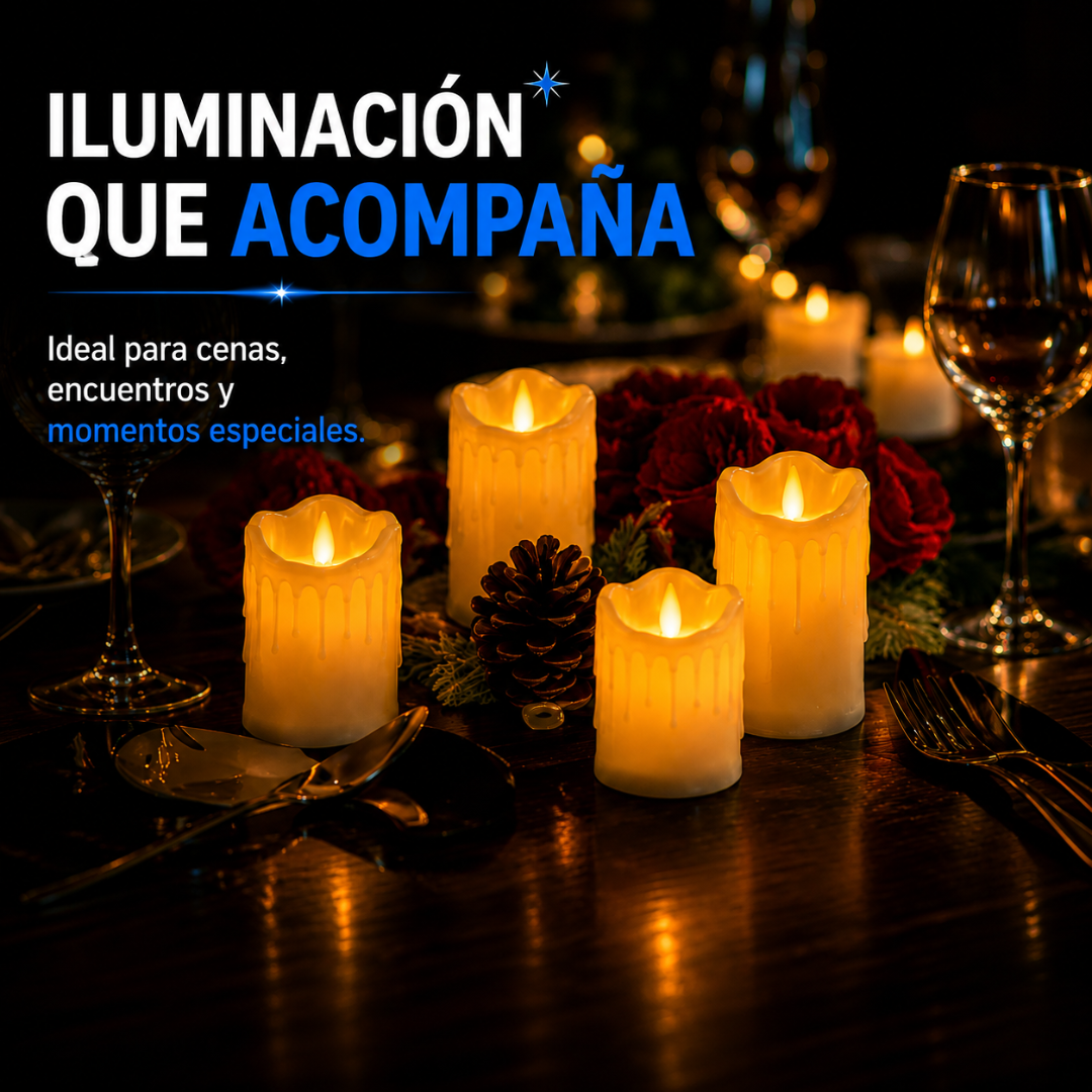 3X2 -  3 VELAS LED EFECTO REALISTA | CALIDEZ Y ESTILO PARA TU HOGAR