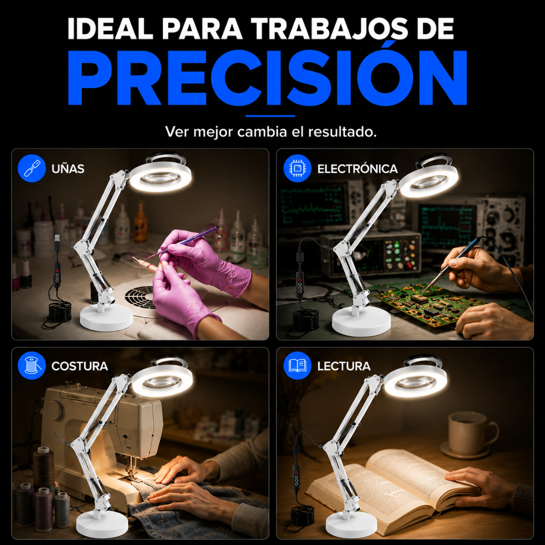 LAMPARA LED DE PRECISION CON LUPA PROFESIONAL