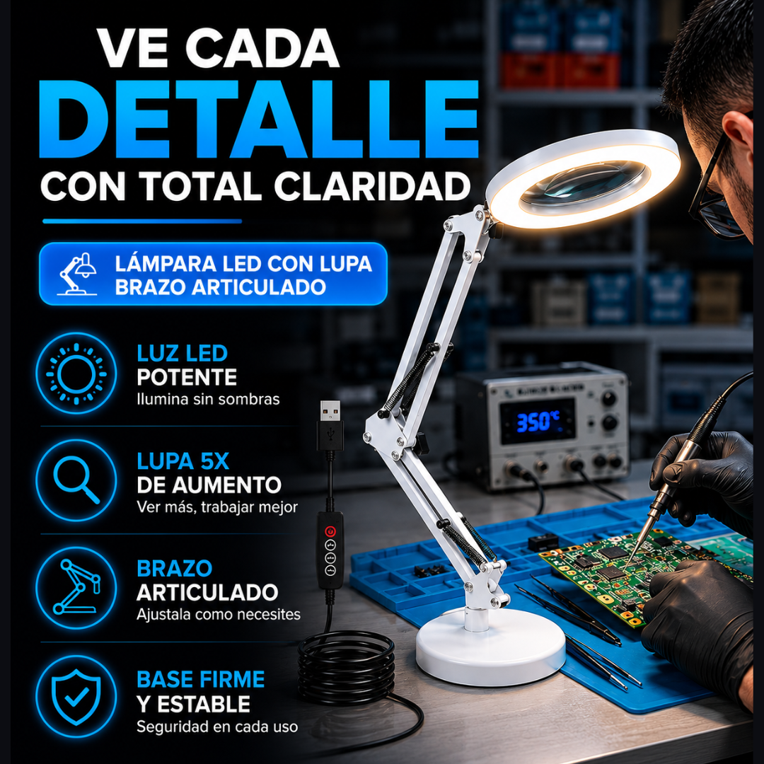 LAMPARA LED DE PRECISION CON LUPA PROFESIONAL