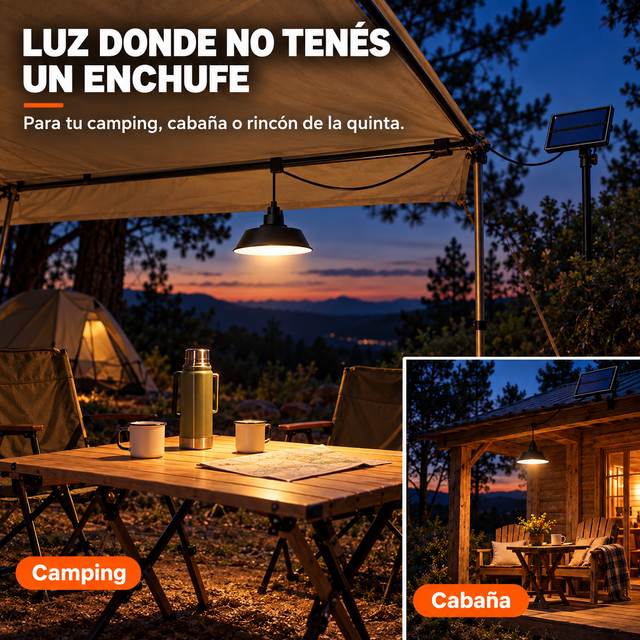 Luz donde no tenés un enchufe — Lámpara Solar Camping