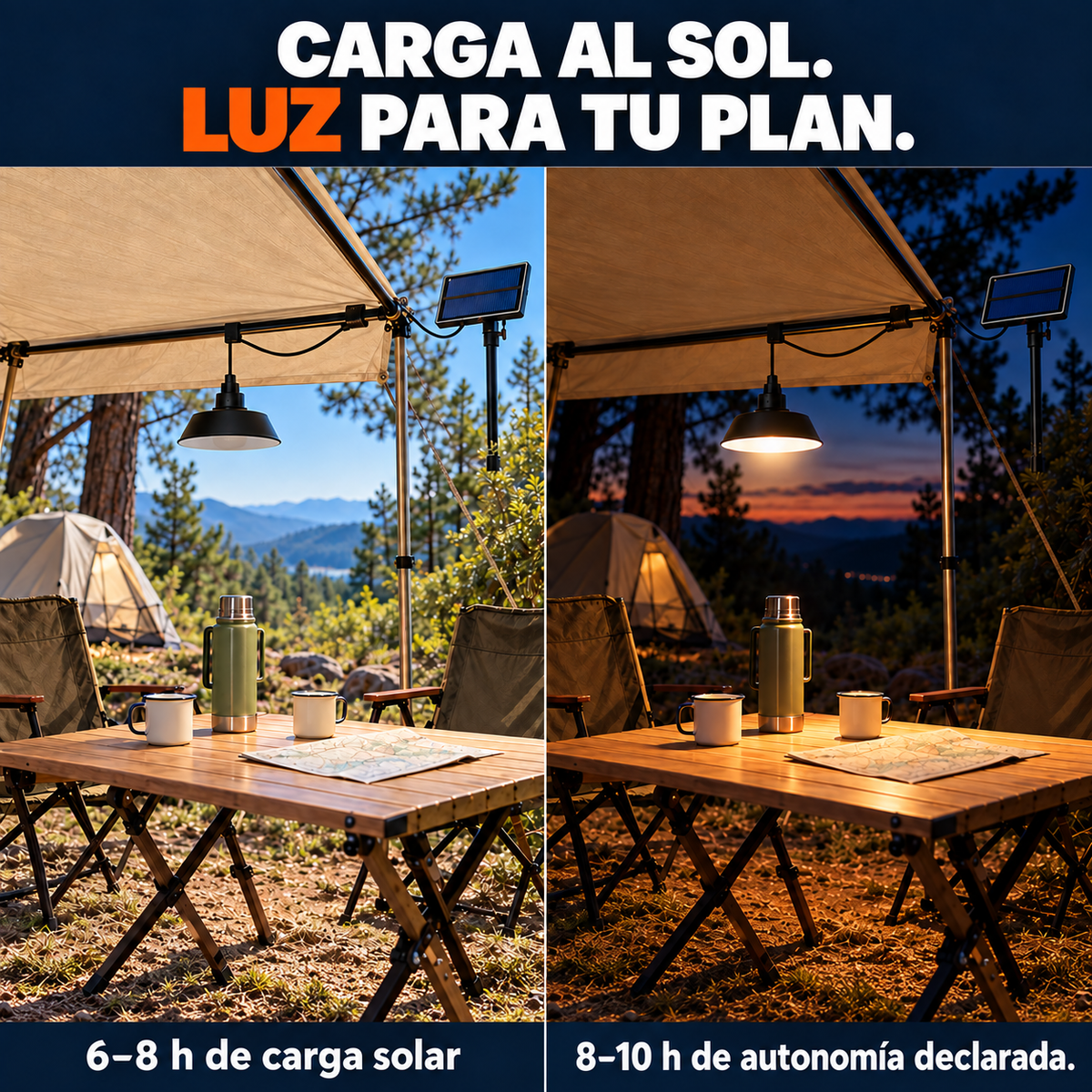 Luz donde no tenés un enchufe — Lámpara Solar Camping