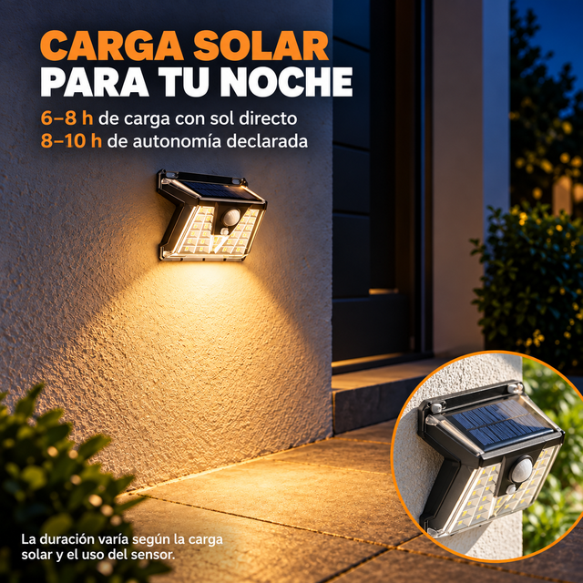 Luz que te recibe al llegar — Aplique Solar Nusel