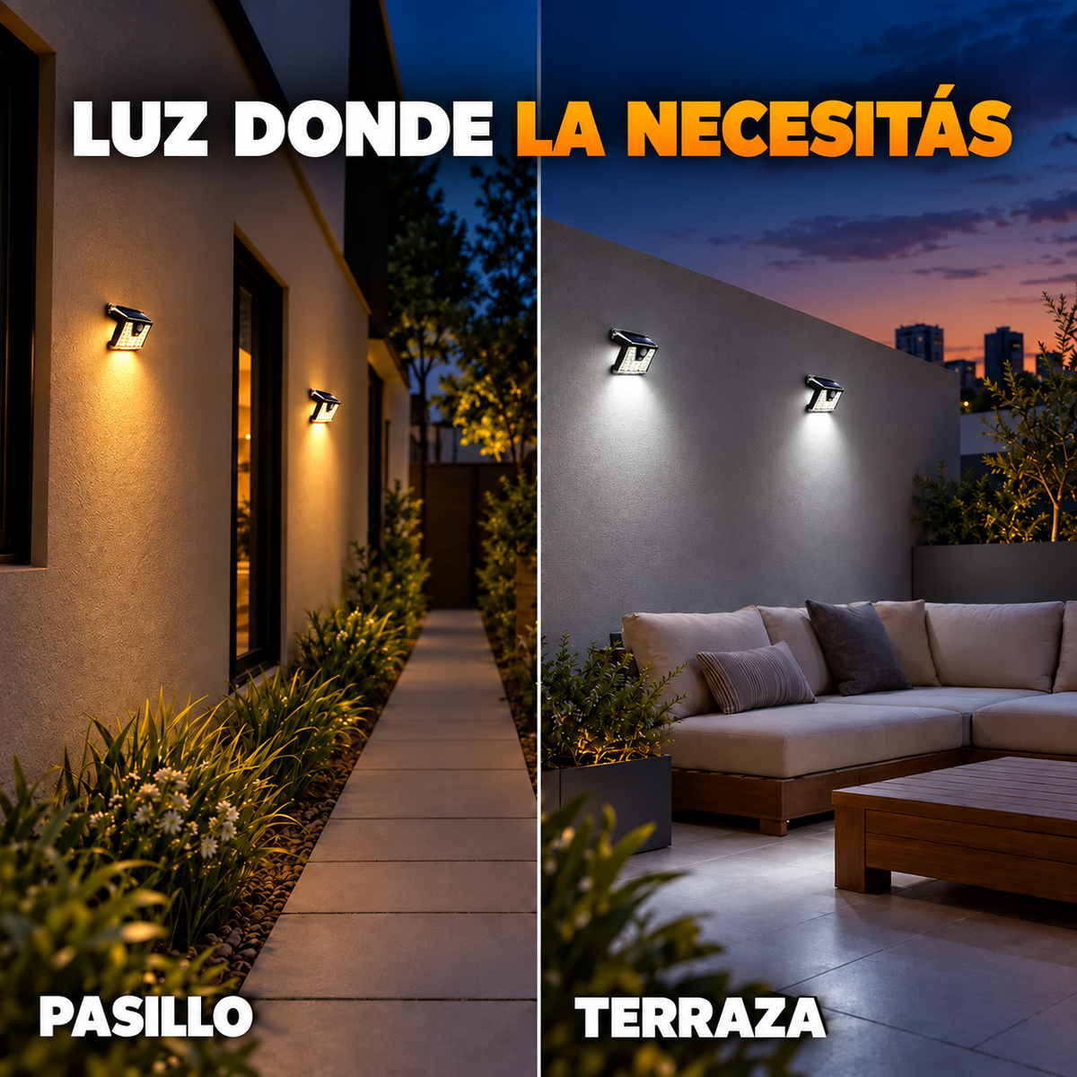 Luz que te recibe al llegar — Aplique Solar Nusel