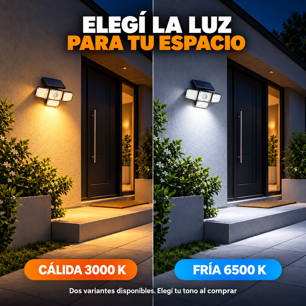 Más luz, más tranquilidad al llegar — Aplique Solar POLI