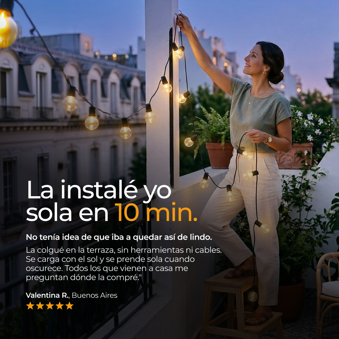 GUIRNALDA SOLAR 9 METROS - EXTERIOR - PREMIUM